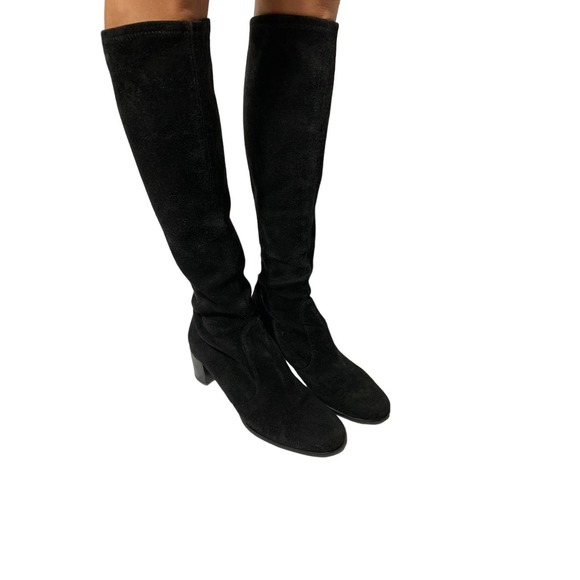 Stuart Weitzman Black Heeled Boots - Picture 3 of 8